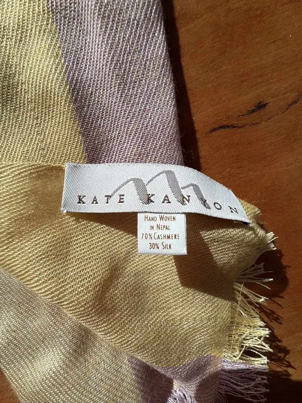 Kate‎ Kanyon Hand Woven Nepal Cashmere Silk Striped Scarf
